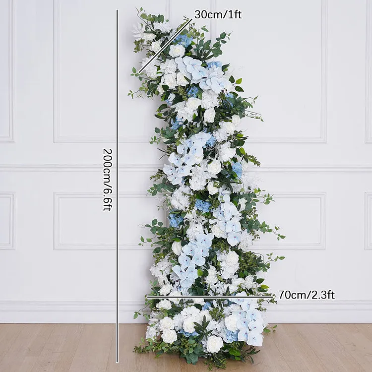 A8798 blue and white flower row wedding background Corner arch decorated Rose Orchid