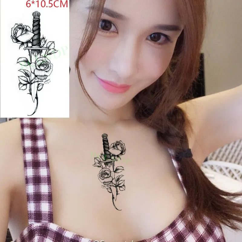 Waterproof Temporary Tattoo Sticker Cartoon anime Boy Knife Tatto Flash Tatoo Fake Tattoos Small Size Art for Kids Men Women