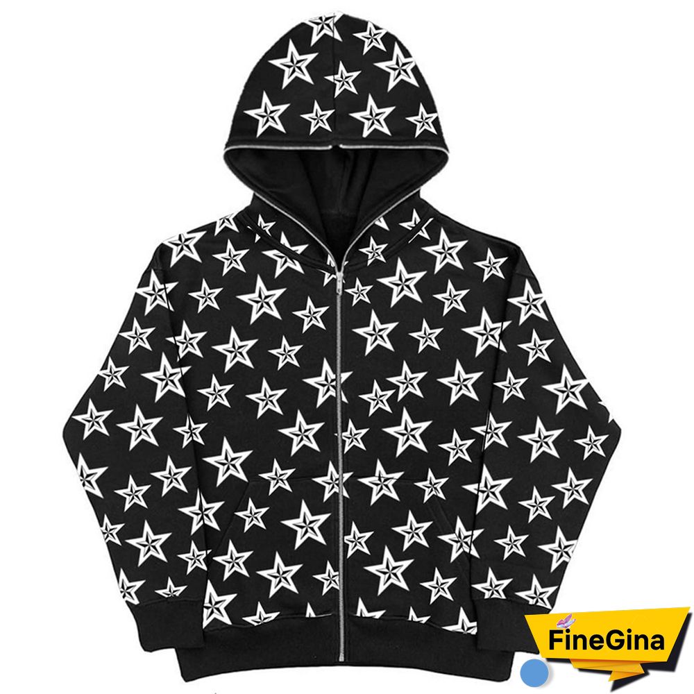 Jackets Y2k Aesthetic Fairycore Grunge Pentagram Print Long Sleeve Tops Women Harajuku Coat Autumn Streetwear