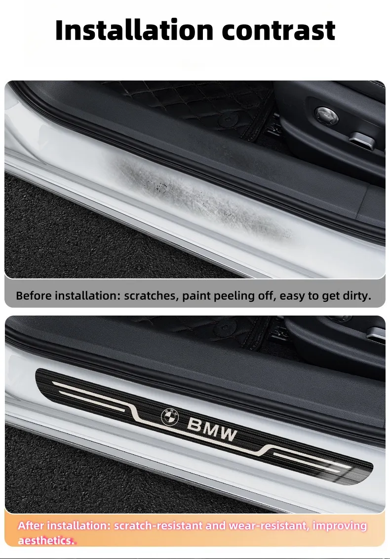 Car universal style stainless steel welcome door sill strip