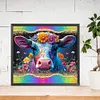 Flower Cow - Round AB Drills Diamond Painting(50*45cm)