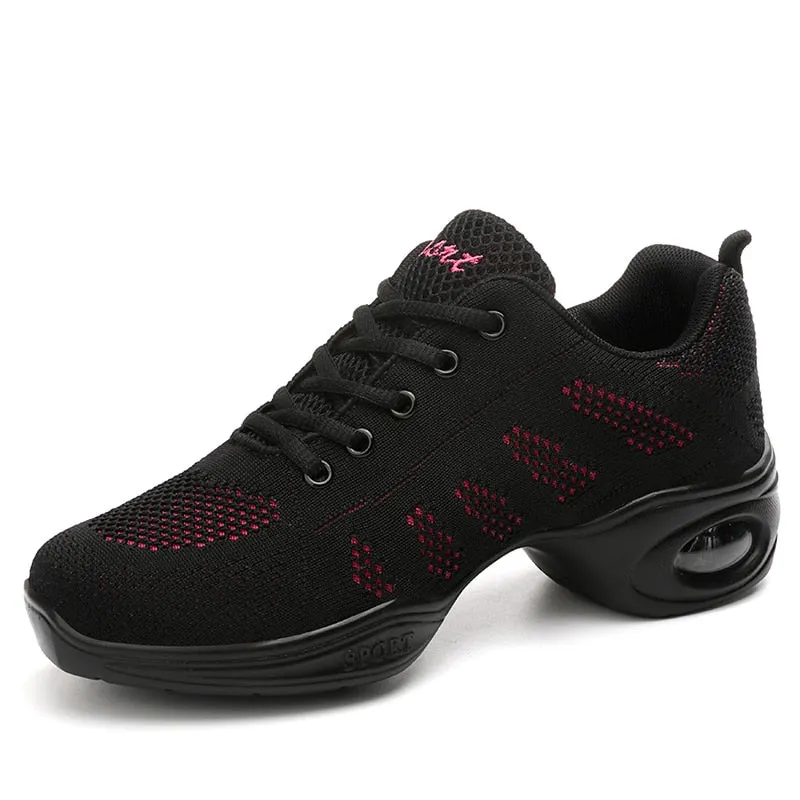 Women Lightweight Dance Shoes Sports Feature Ladies Modern Soft Outsole Breath Dance Jazz Fitness Shoes Female Waltz Sneakers