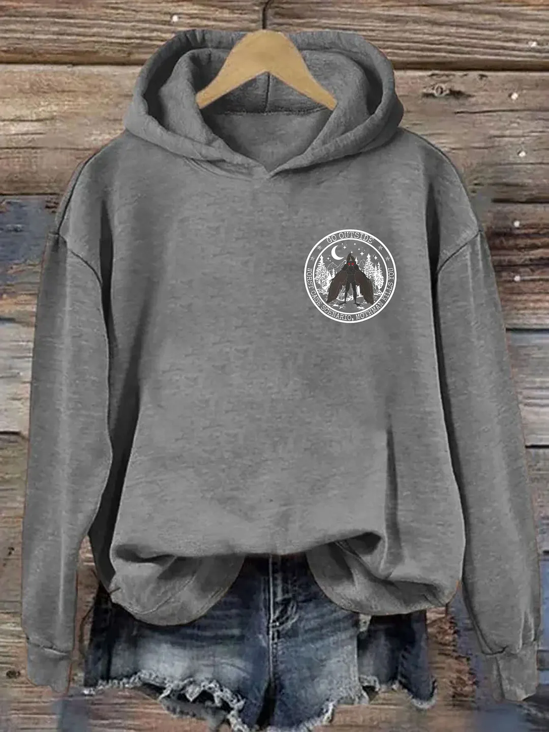 Go Outside Worst Case Scenario Mothman Hoodie 