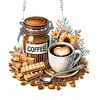 (US Local)Acrylic Special Shape Coffee 5D DIY Diamond Painting Dots Pendant for Window