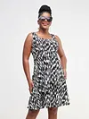 Twilight Collections Short & Mini Dresses Textured Fabric - Black / White