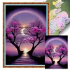 Moon Night Flower Tree-11CT Stamped Cross Stitch 60*40cm/23.62*15.75in (Big Size)