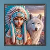 Peinture diamant drill rond enfant indien-40*40cm