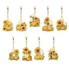 >SALE<9PCS Double Sided Special Shape Diamond Art Keyring (Pumpkin Sunflower Candle)