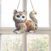 Diamond Painting Acrylic Double-side Cat Pendant Hanging Gem