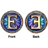 (Upgrade Size)DIY Double Sided Diamond Painting Alphabet Family Last Name Initial Sign Ornament with Chain Window Hanging Kit