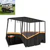 [US Local Warehouse] Fits 6-Person Golf Cart Rain Cover with Transparent Windshield & Reflective Strips 600D Waterproof Oxford Fabric Outdoor Golf Cart Protector Compatible with Club Car & for EZGO