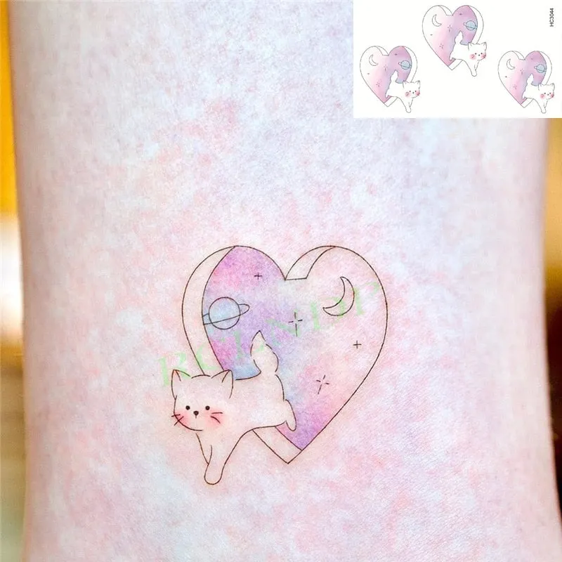 Waterproof Temporary Tattoo Sticker Cute Colorful Cartoon Bear Flash Tatoo Fake Tatto Body Art for Woman Men