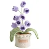 Crochet Flowers Potted Plants Decorative Crochet Ornaments DIY Gifts for Friends
