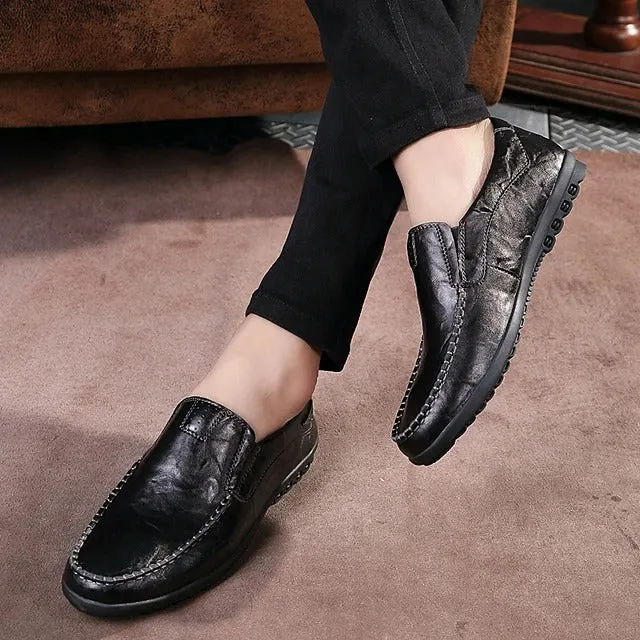 Sursell Shoes Men's Loafers & Slip-Ons British Daily  Leather Breathable Non-slipping Wear Proof Outdoor Walking Shoes