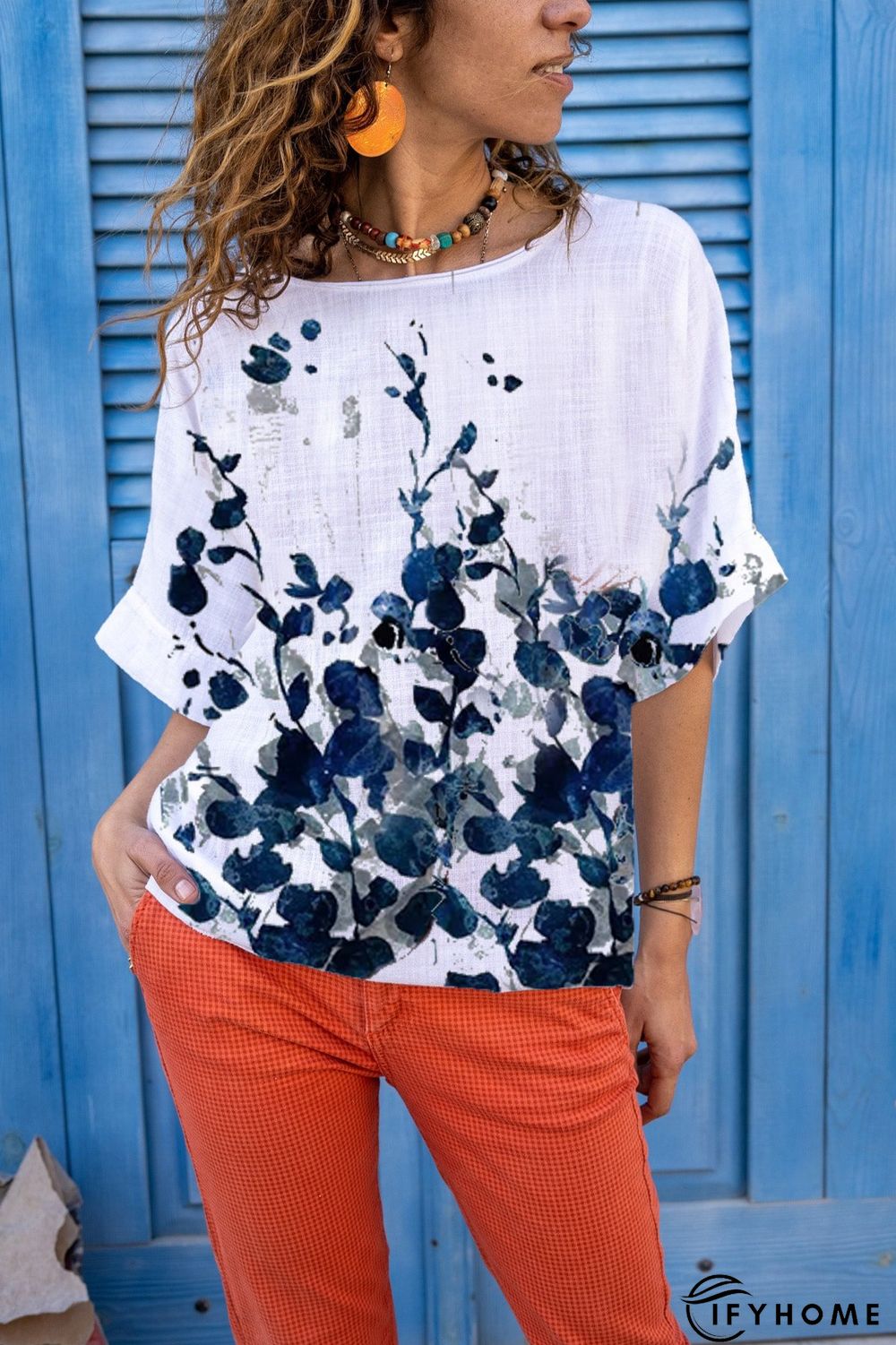 Short Sleeve Floral Shift Top | IFYHOME