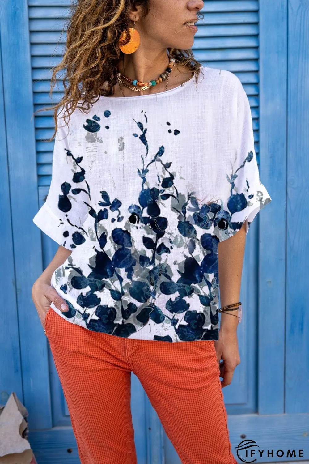 Short Sleeve Floral Shift Top | IFYHOME