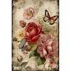 Vintage Butterfly Peonies-Paint by Numbers Acrylic Painting 40*60CM(Poster style）