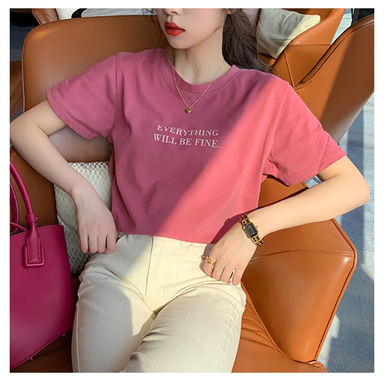 Uveng Uveng T-Shirt Women's Summer 2024 New Bottom Round Collar Dress Print Loose Print T-Shirt Women