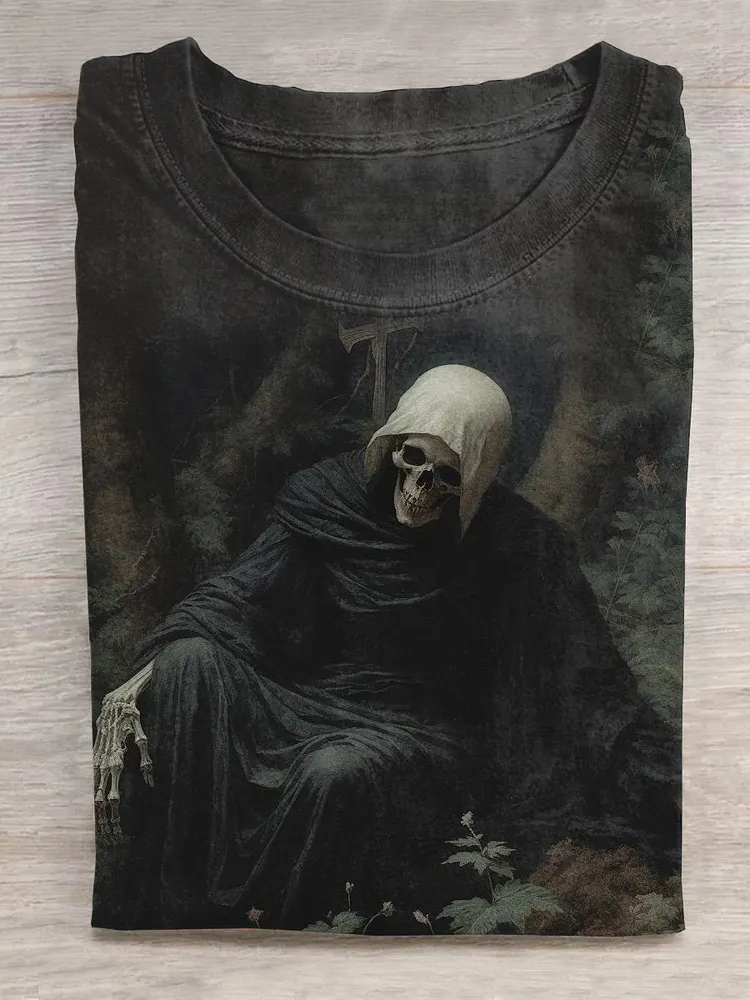 Halloween Grim Reaper Artistic T-shirt