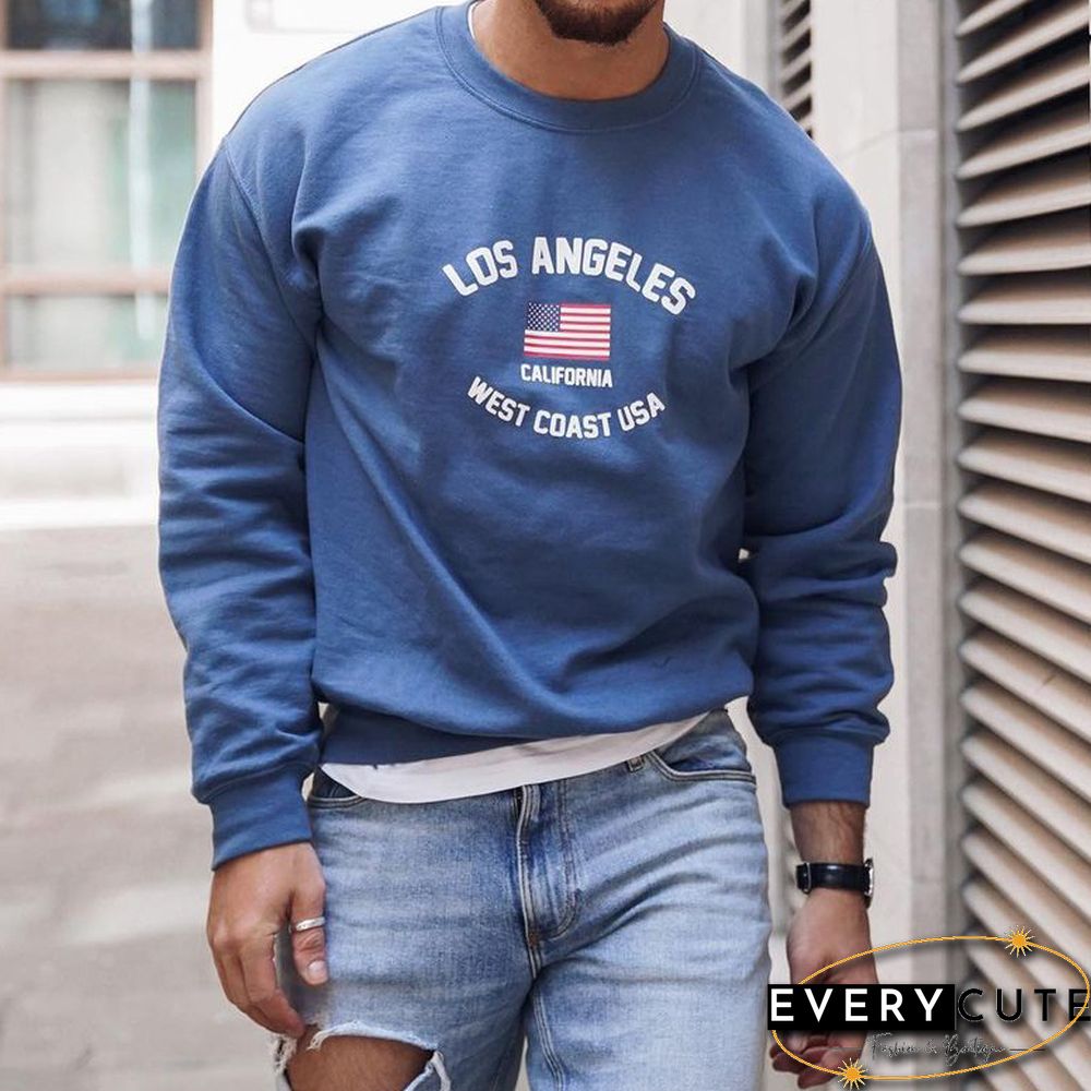 Los Angeles Print Crew Neck Sweatshirt