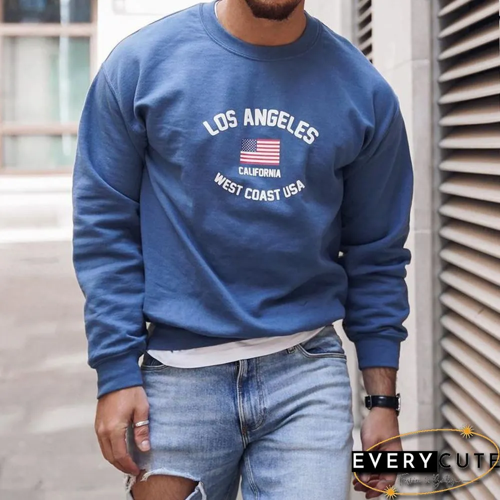 Los Angeles Print Crew Neck Sweatshirt