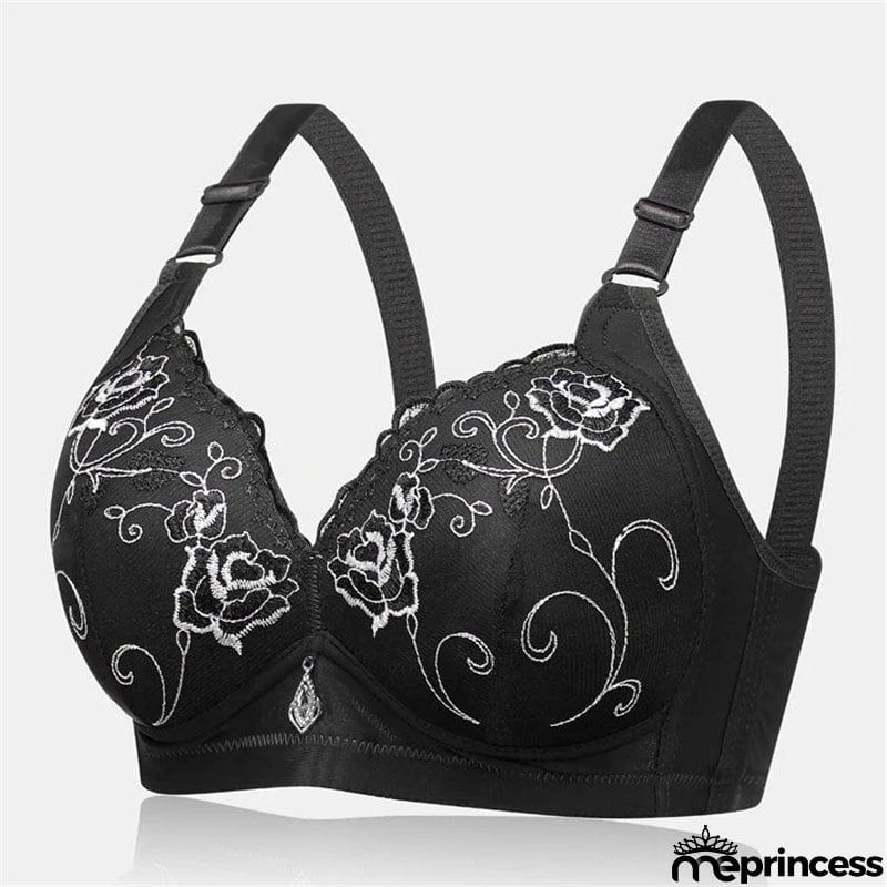 Women's Wireless Floral Embroidered Comfy Bras - Nude