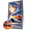 (US Local)2Pack Lighthouse 5D DIY Full Round Drill Big Size Diamond Painting Kit Home Decoration 40x70cm
