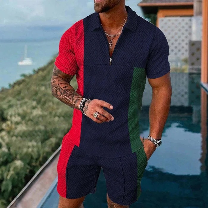 Casual Gradient Print Shirt And Shorts Co-Ord