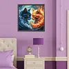 Ice  Fire Cat-Full Round Diamond Painting 30*30CM