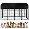 [US Local Warehouse] Outdoor Secure Wire Crate Kennel Anti-Rust Metal Dog Cage for Medium Small Dogs