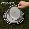 3Pcs Titanium Purification Plate Travel Tableware Stackable Camping Fruit Tray