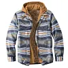 Men's Classic Flannel Retro Plaid Shirt Hooded Jacket Coat