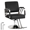 [US Local Warehouse] Hairdresser Barber Salon Chair Capacity 420 Lbs Barber Chair with Heavy Duty Hydraulic Pump 360 Swivel Adjustable Styling Equipment for Barbershop Home Hairdresser (Silver)