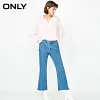 ONLY Brand 2018 NEW loose striped single-breasted V-Neck nine-quarter sleeve female shirts |117305516