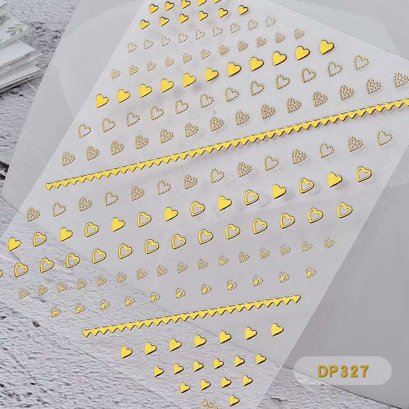 Nail Stickers Embossed 3D Elegant Golden Chain Zipper Designs Water Nail Decals Decoration Tips For Beauty Salons-Nail Inspo