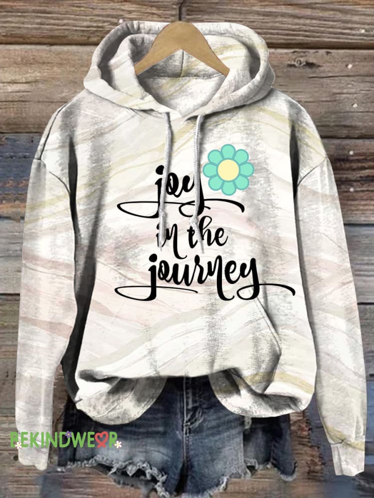 Joy In The Journey Printed Casual Hoodie Multicolor / S