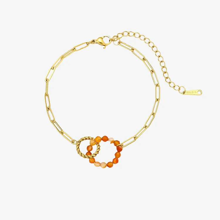 Linked Together Promise Forever Beaded Stones Circle Bracelet