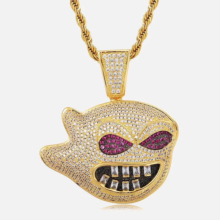 Iced Out Hip Hop Ghost Pendants Bling Bling Necklaces For Men