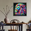 Diamond Painting -DIY Round Drill Colorful Lion(40*40CM)