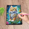 (US Local)50-Page A5 Cat Diamond Painting Notebook for Adult Holiday Birthday Gift