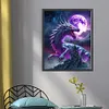 Castle And Dragon In Moonlight-11CT Stamped Cross Stitch 40*50cm/15.75*19.69in