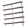 [US Local Warehouse] 5 Tier Floating Shelves 72.05x11.81x7.87in Wall Mounted Hanging Shelf with Metal Bracket for Living Room Kitchen Bathroom Home Storage