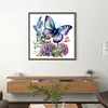 (Stamped/Counted) Flowers  Butterflies - 11CT Cross Stitch 40*40cm/15.75*15.75in