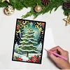 (US Local)Christmas Tree A5 Size Diamond Painting Notebook Set with 4Pcs Bookmark Gift