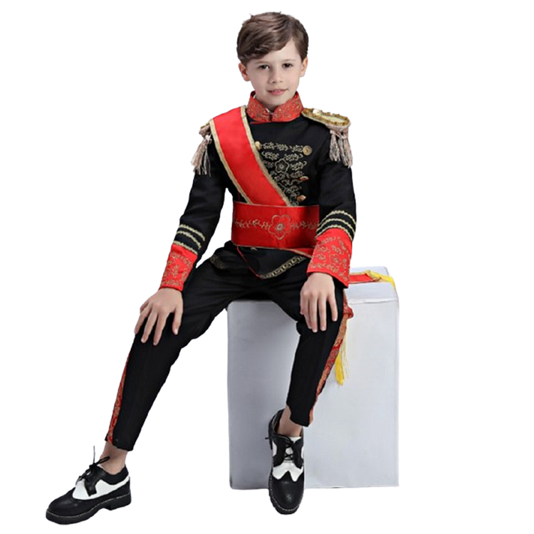 Kids Boys Majorette Costume Black White Uniform Party Supplies For Themed Parties Halloween Outfits