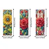 (US Local)3Pcs Special Shape Flowers Diamond Painting Art Bookmark with Pendant for Books