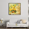 (US Local)Rose Cat-14CT Stamped Cross Stitch Kit(61x61cm)