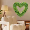 Heart Shaped Wreath Simulation Artificial Green Leaves Wreath for Front Door