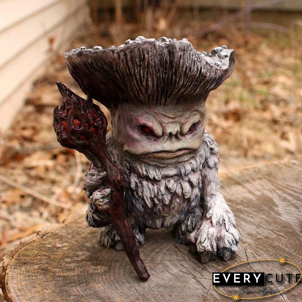 Handmade Resin Mushroom Wizard Ornament