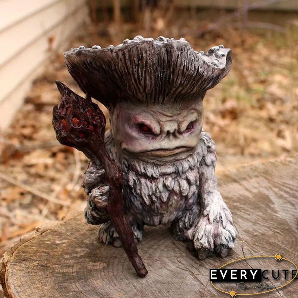 Handmade Resin Mushroom Wizard Ornament